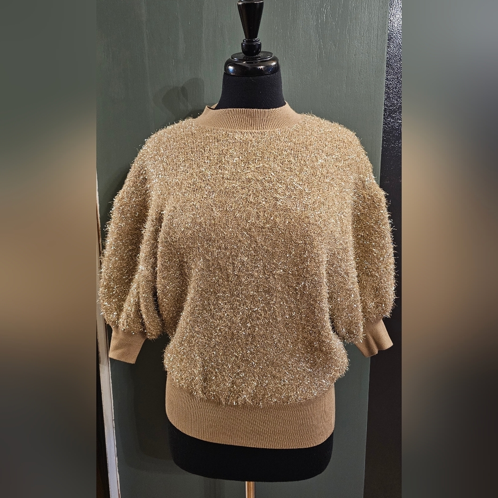 Maeve Shimmering Tan Sweater